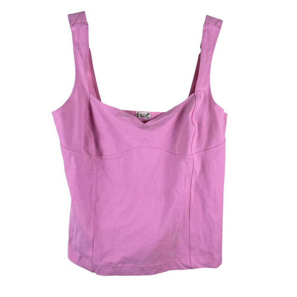 Free People Pink Somewhere Sometime Tank Top Sweetheart Neck Camisole Large - Picture 4 of 6